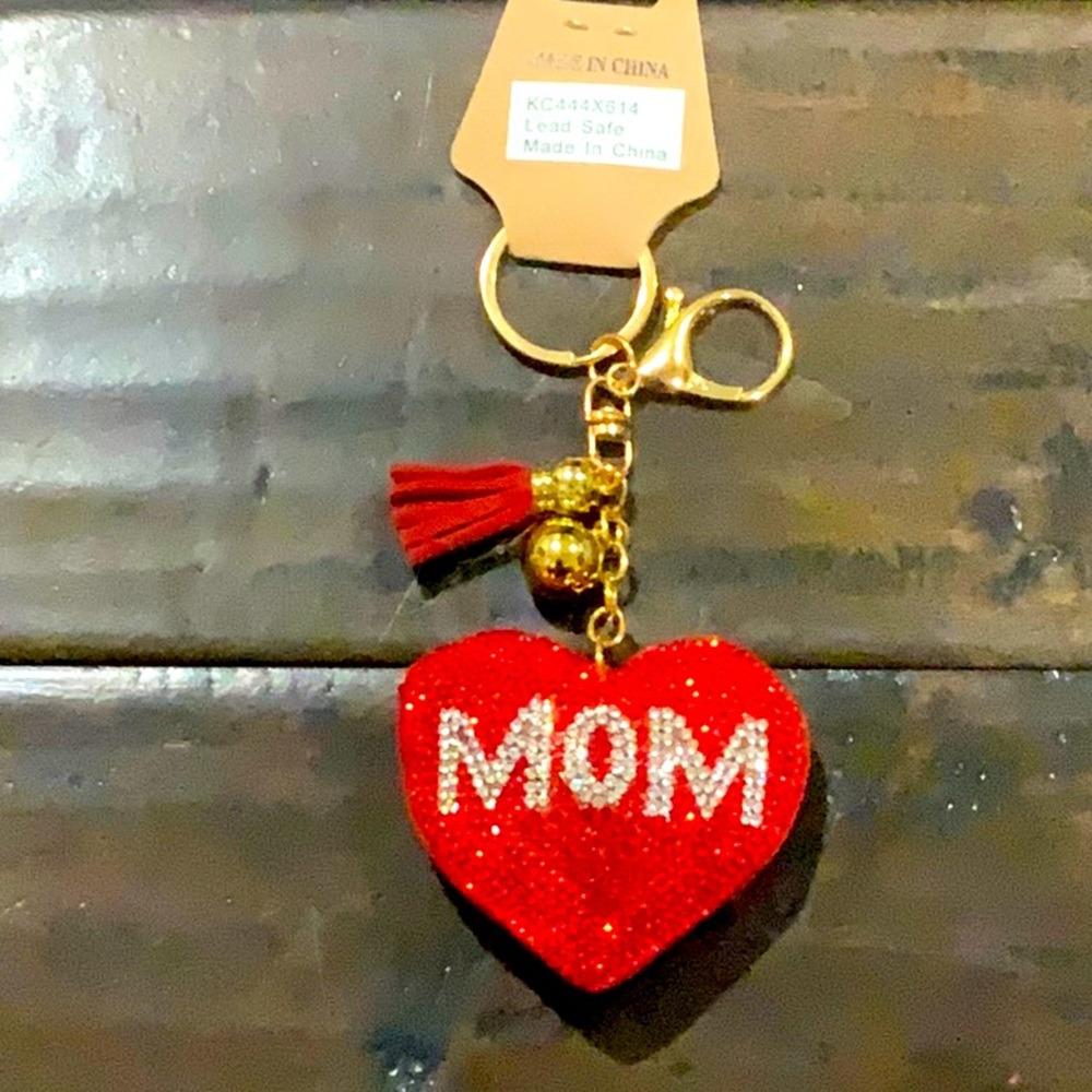 Bling Rhinestone Mother’s heart Keychain/ Purse Charm